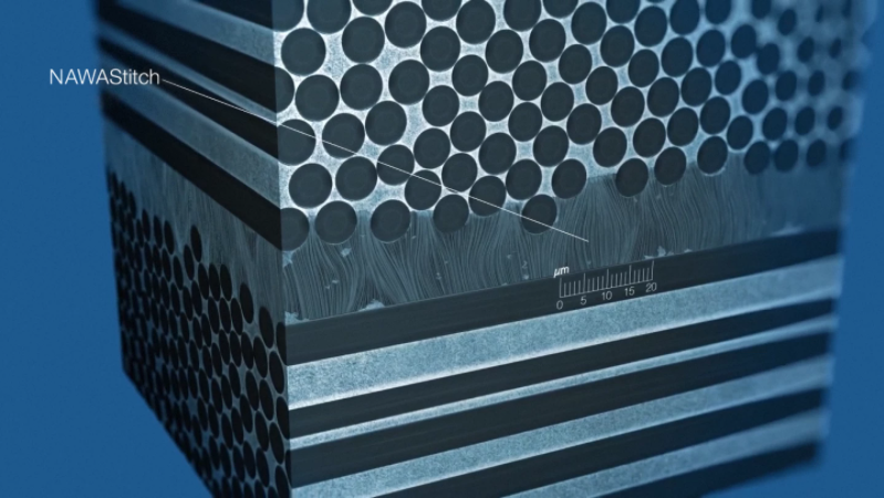 A layer of vertically aligned carbon nanotubes between laminations makes for a much stronger bond.png